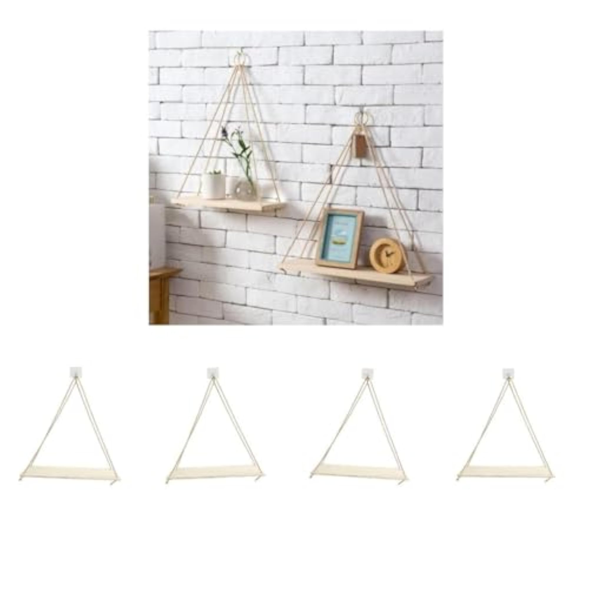 Hanging Rope Wall Mounted Shelves, Plant Rack Stand